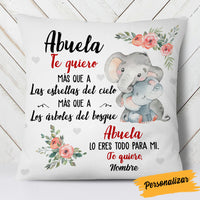 Personalized Elephant Mom Grandma Spanish Mamá Abuela Pillow AP264 95O58 (Insert Included) thumb 1