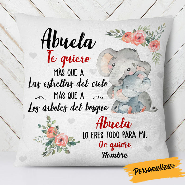 Personalized Elephant Mom Grandma Spanish Mamá Abuela Pillow AP264 95O58 (Insert Included) 1