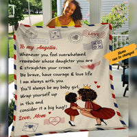 Personalized To MyDaughther Letter A Big Hug Fleece Blanket AG51 73O36 thumb 1