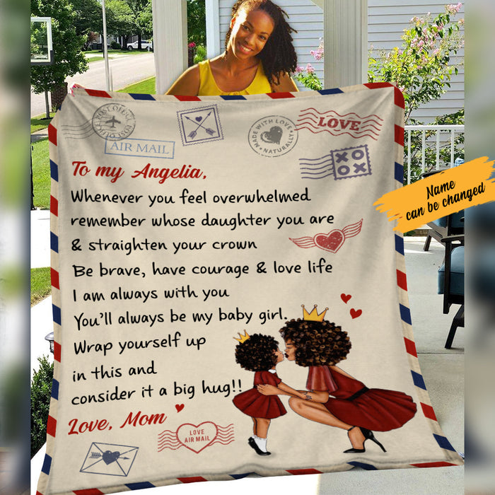 Personalized To MyDaughther Letter A Big Hug Fleece Blanket AG51 73O36 1