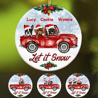 Personalized Let It Snow Dog Red Truck  Ornament OB12 29O34 thumb 1