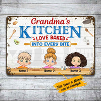 Personalized Mom Grandma Kitchen Metal Sign JL91 30O36 thumb 1
