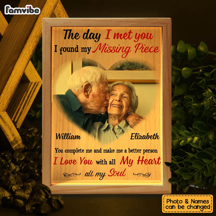 Personalized Couples Gift Upload Photo The Day I Met You Picture Frame Light Box 31298 1