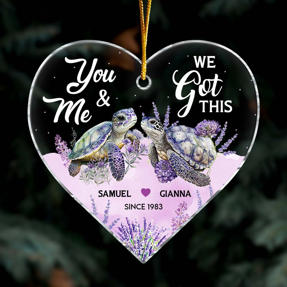 Personalized Couple Turtle Gift You And Me We Got This Heart Ornament 30004 Primary Mockup
