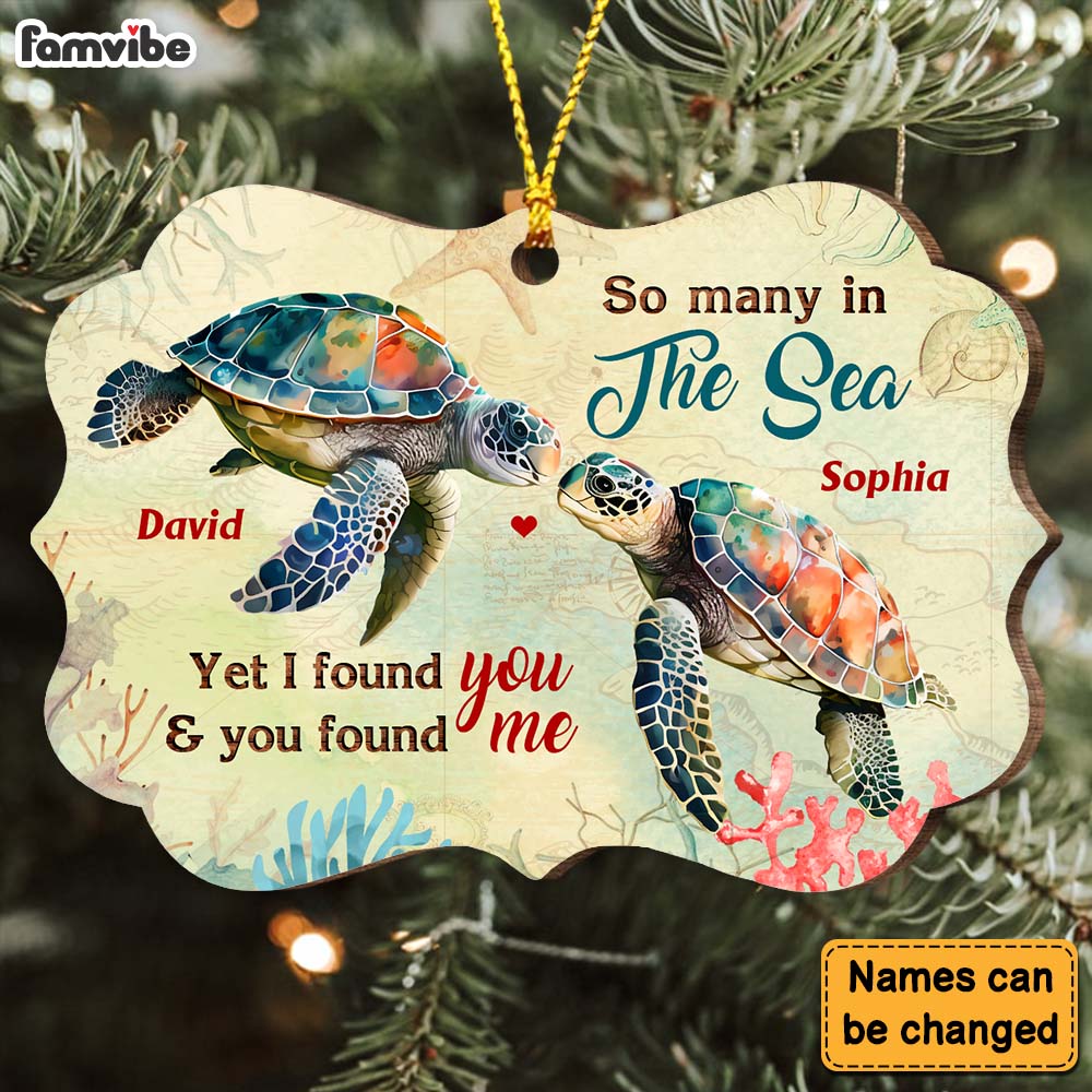 Personalized Couple Turtle Gift I Found You And You Found Me Benelux Ornament 30005 Primary Mockup