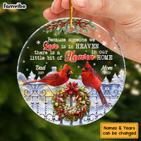 Personalized Memorial Cardinal A Little Bit Of Heaven In Our Home Circle Ornament 30013 thumb 1