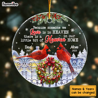 Personalized Memorial Cardinal A Little Bit Of Heaven In Our Home Circle Ornament 30013 thumb 1