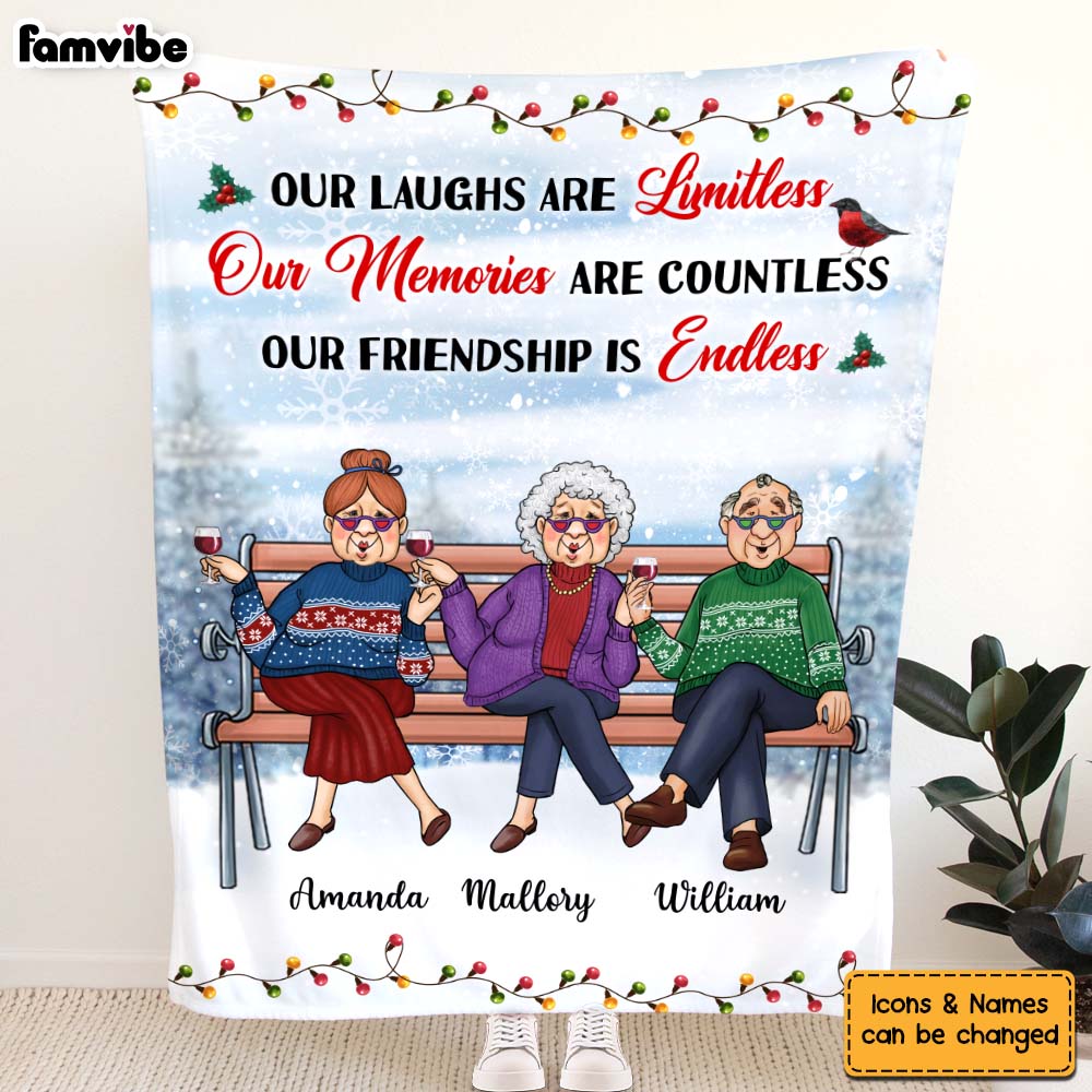 Personalized Friendship Gift  Our Laughs Are Limitless Blanket 30017 Primary Mockup