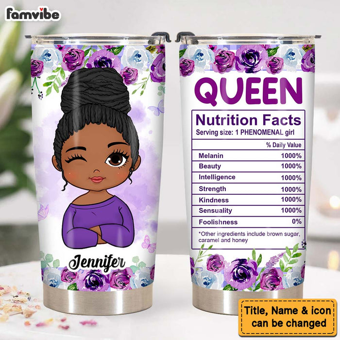 Personalized  Daughter Inspirational Queen Nutrition Facts Steel Tumbler 30020 1