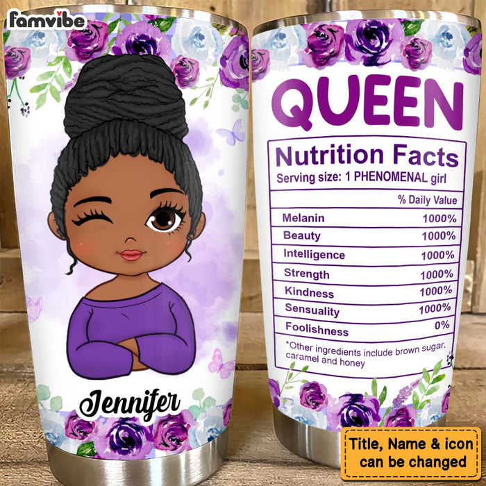 Personalized  Daughter Inspirational Queen Nutrition Facts Steel Tumbler 30020 1
