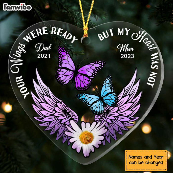 Personalized Memorial Butterfly Heart Ornament 30021 1