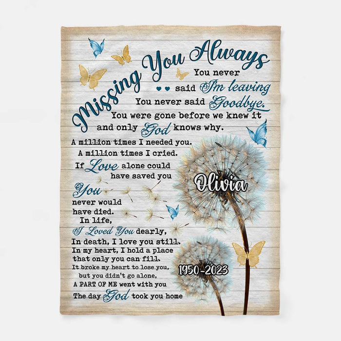 Personalized Memorial Dandelion Blanket 30024 1