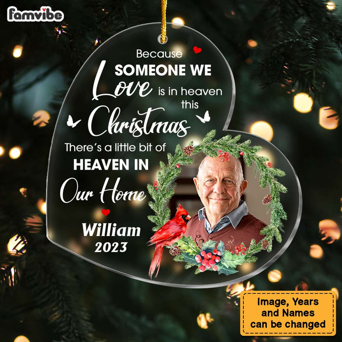 Personalized Christmas Memorial Cardinal Upload Photo Ornament 30027 1