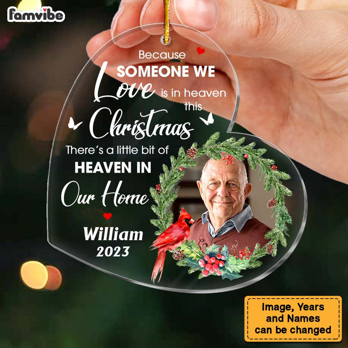 Personalized Christmas Memorial Cardinal Upload Photo Ornament 30027 1