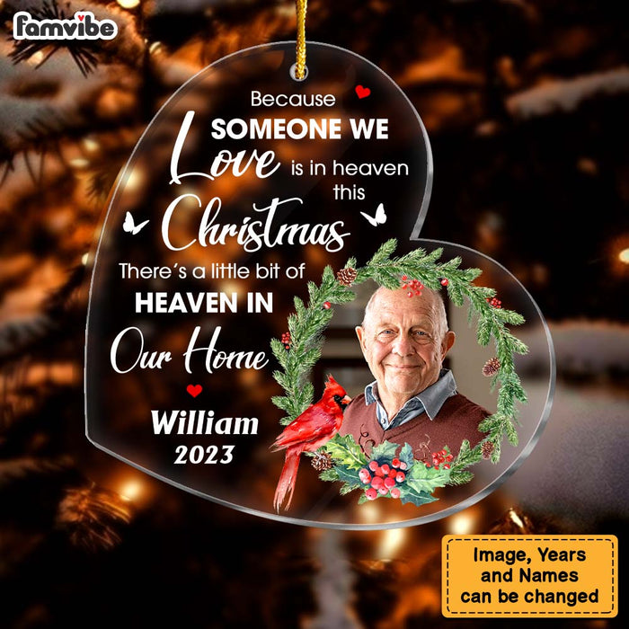 Personalized Christmas Memorial Cardinal Upload Photo Ornament 30027 1