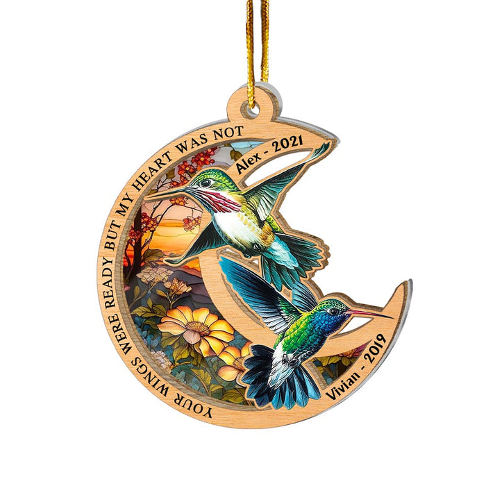 Personalized Memorial Hummingbird Your Wings Were Ready But My Heart Was Not 2 Layered Mix Ornament 30028 1