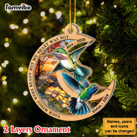 Personalized Memorial Hummingbird Your Wings Were Ready But My Heart Was Not 2 Layered Mix Ornament 30028 thumb 1