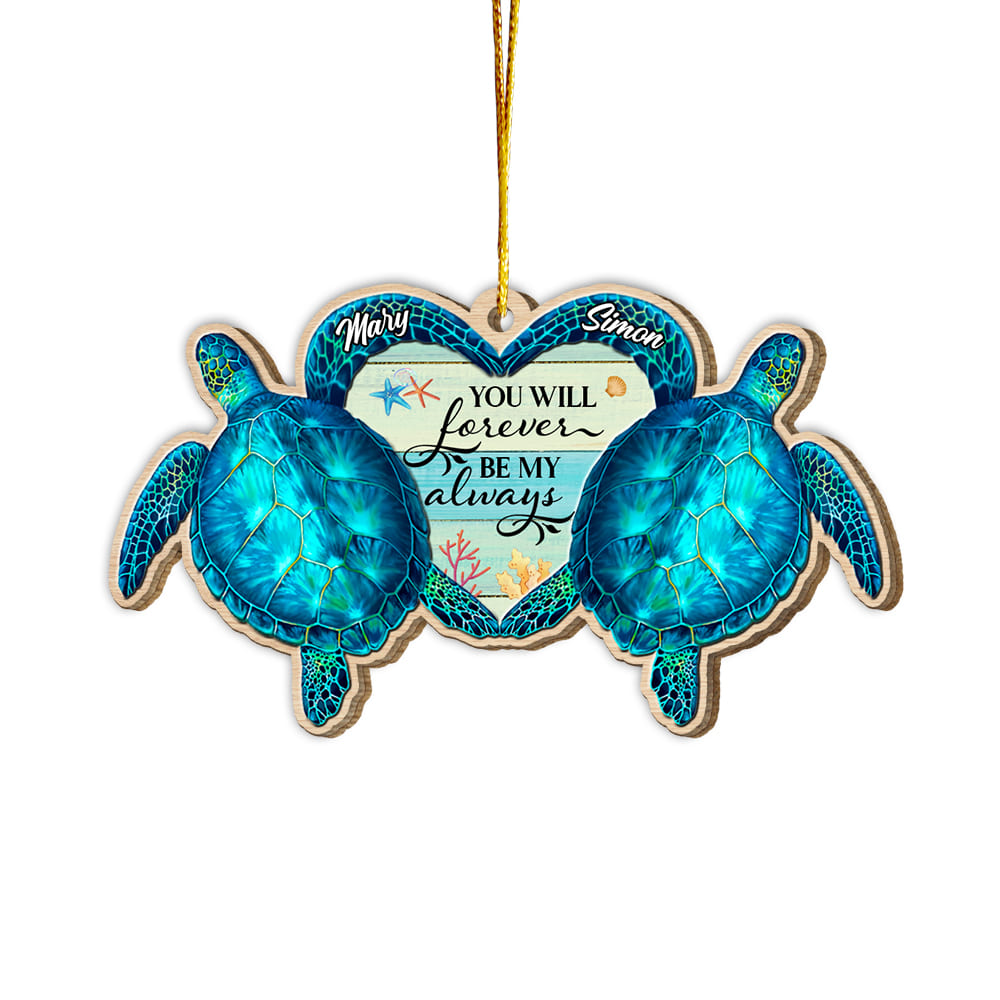 Personalized Gift Turtle Couple You Forever Be My Always Ornament 30036 Primary Mockup