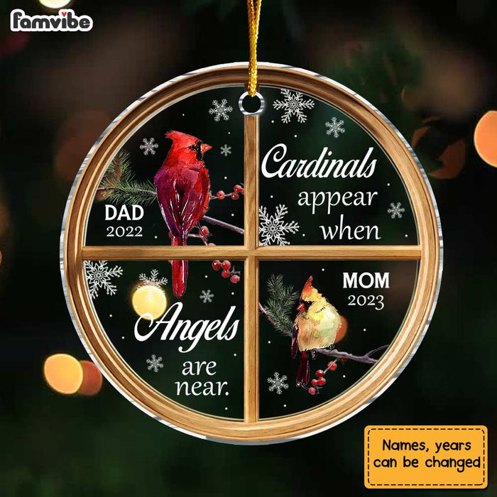 Personalized Memorial Cardinal Angels Are Near Circle Ornament 30037 1