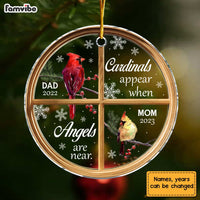 Personalized Memorial Cardinal Angels Are Near Circle Ornament 30037 thumb 1
