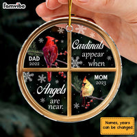 Personalized Memorial Cardinal Angels Are Near Circle Ornament 30037 thumb 1