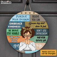 Personalized Inspirational Gift For Daughter Pursue Passion Round Wood Sign 30039 thumb 1