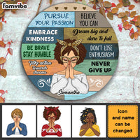 Personalized Inspirational Gift For Daughter Pursue Passion Round Wood Sign 30039 thumb 1