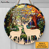Personalized An Old Buck And His Sweet Doe Live Here Round Wood Sign 30049 1