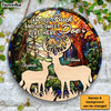 Personalized An Old Buck And His Sweet Doe Live Here Round Wood Sign 30049 1