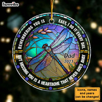 Personalized Memorial Dragonfly Remembering You Circle Ornament 30051 thumb 1