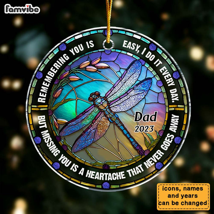 Personalized Memorial Dragonfly Remembering You Circle Ornament 30051 1