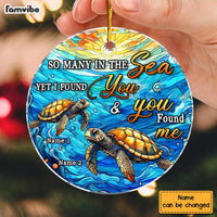 Personalized Gift For Couple Turtle I Found You Circle Ornament 30052 thumb 1