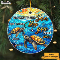 Personalized Gift For Couple Turtle I Found You Circle Ornament 30052 thumb 1