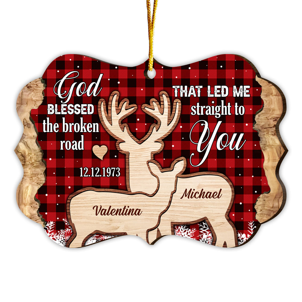 Personalized Couple Deer Benelux Ornament 30059 Primary Mockup