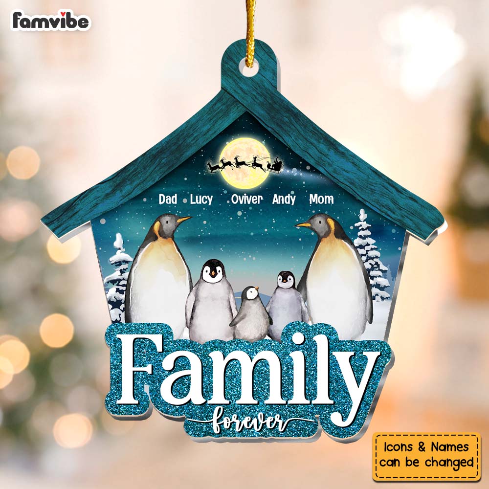 Personalized Penguin Family Christmas Ornament 30060 Primary Mockup