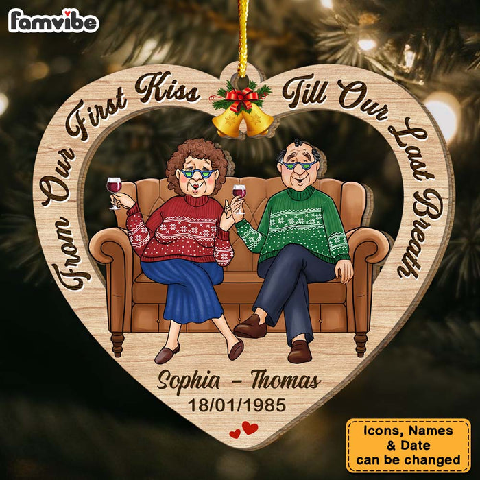 Personalized Gift For Old Couple From Our First Kiss Ornament 30067 1