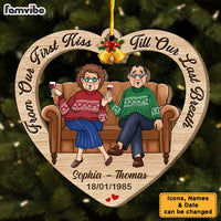 Personalized Gift For Old Couple From Our First Kiss Ornament 30067 thumb 1