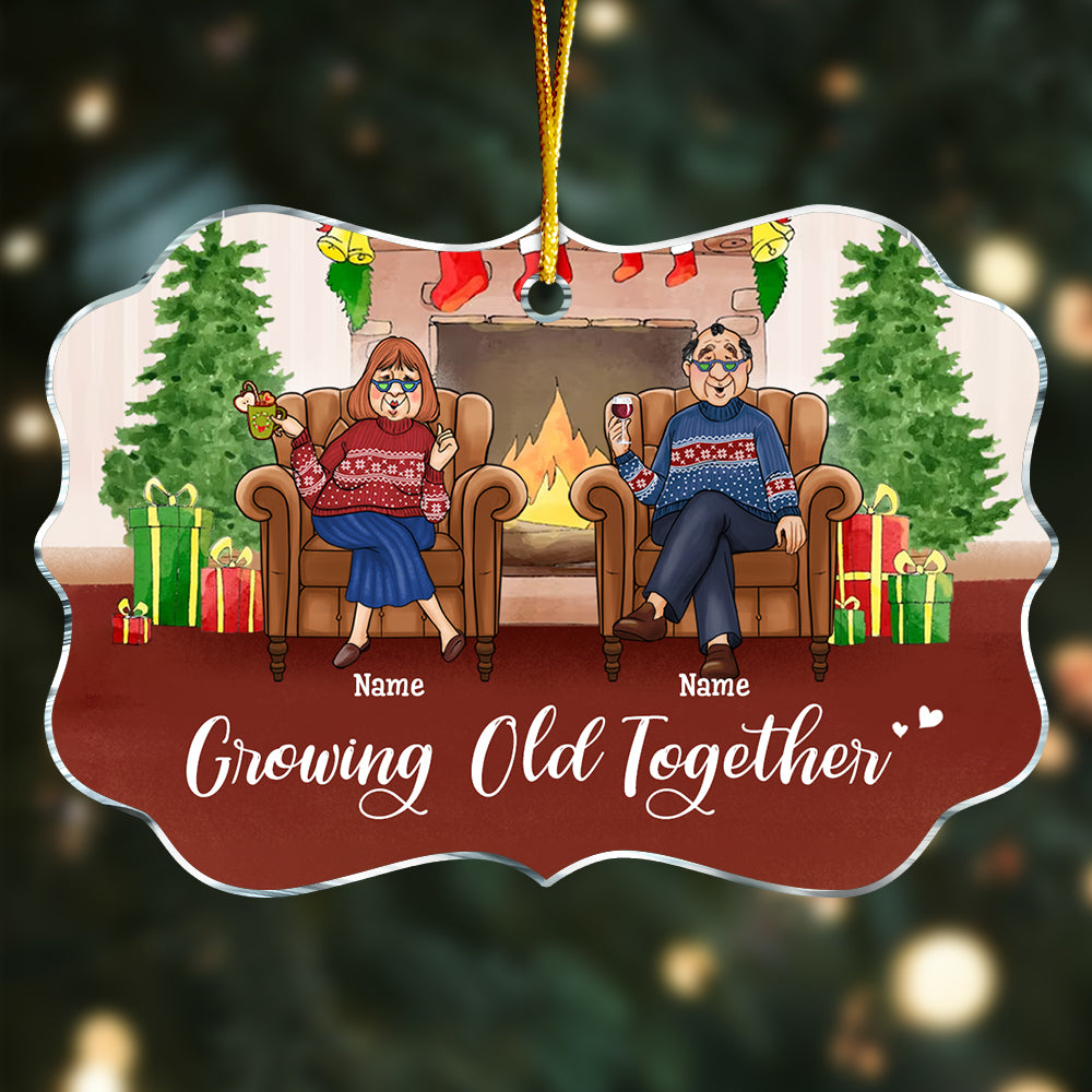 Personalized Gift For Old Couple Growing Old Together Benelux Ornament 30069 Primary Mockup