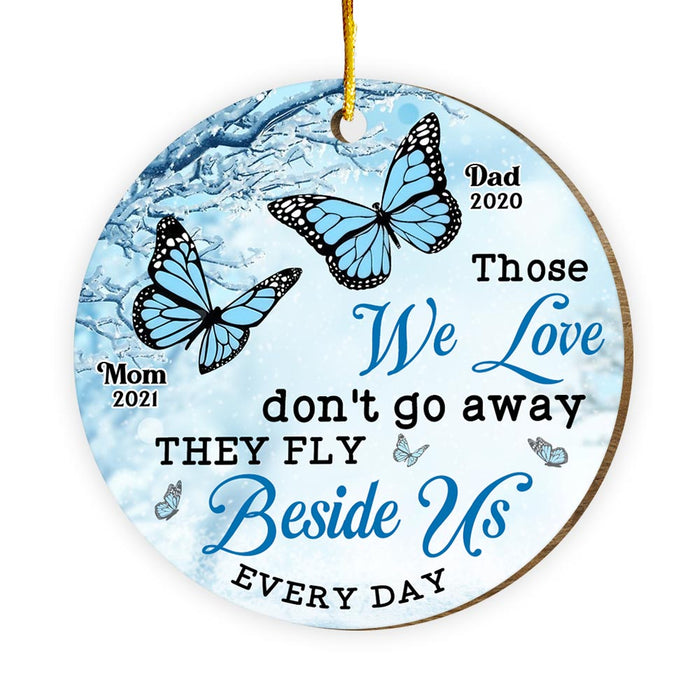 Personalized Memorial Butterflies Gift Those We Love Circle Ornament 30077 1