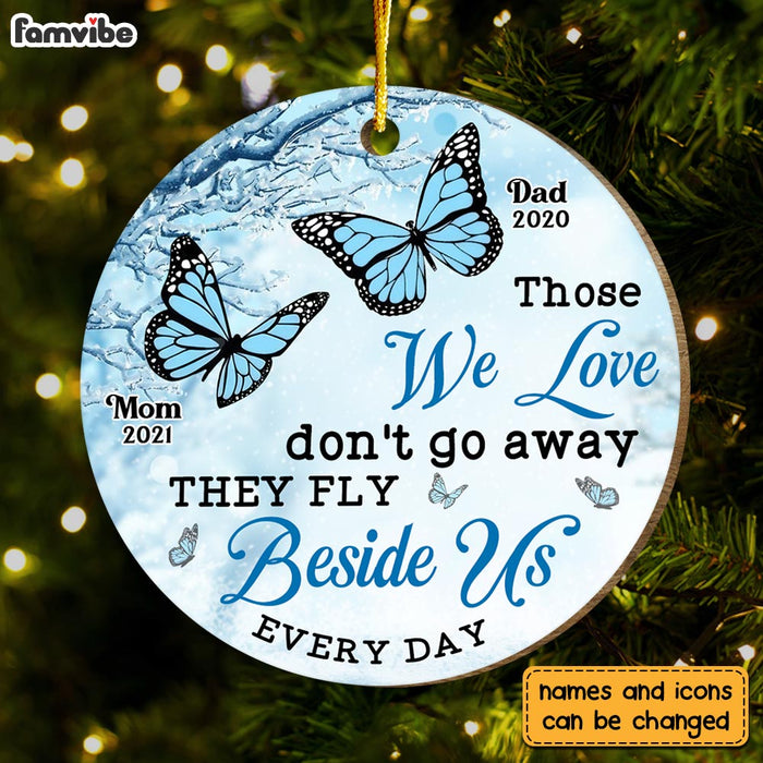Personalized Memorial Butterflies Gift Those We Love Circle Ornament 30077 1
