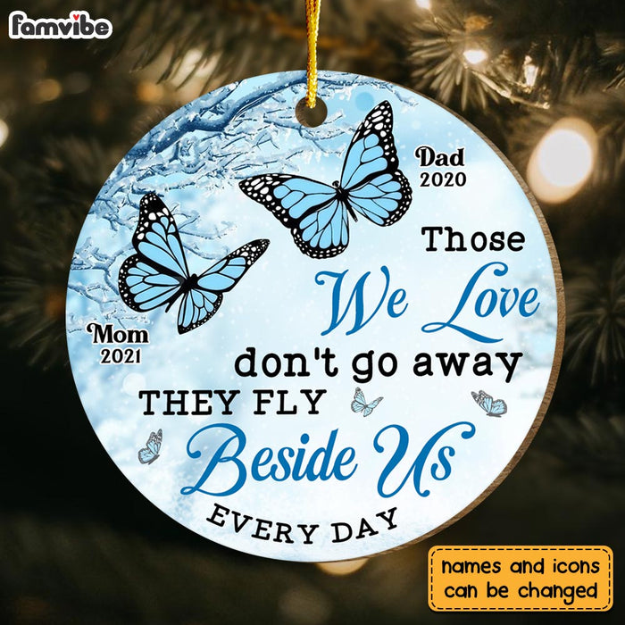 Personalized Memorial Butterflies Gift Those We Love Circle Ornament 30077 1