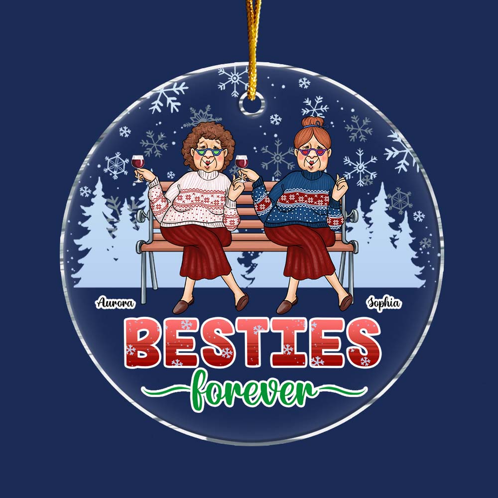 Personalized Christmas Friendship Gift Friends Forever Circle Ornament 30078 Primary Mockup