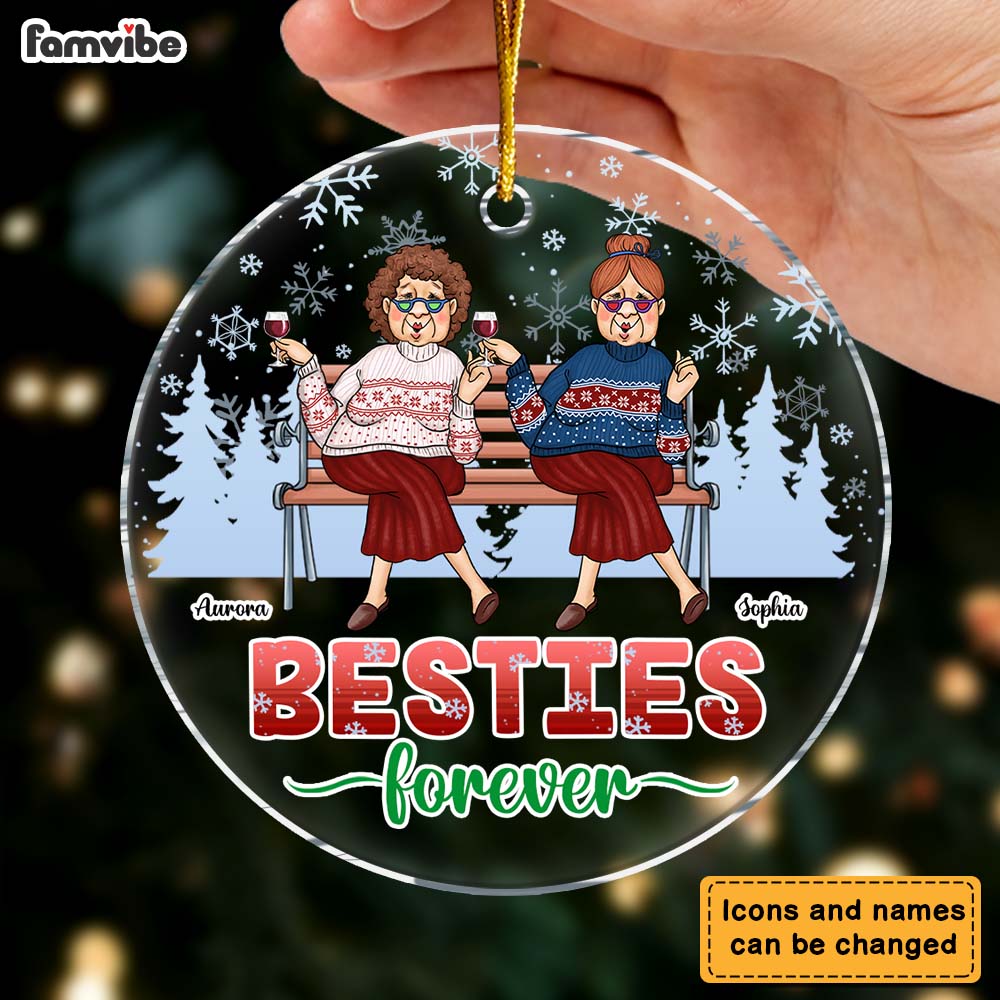 Personalized Christmas Friendship Gift Friends Forever Circle Ornament 30078 Primary Mockup
