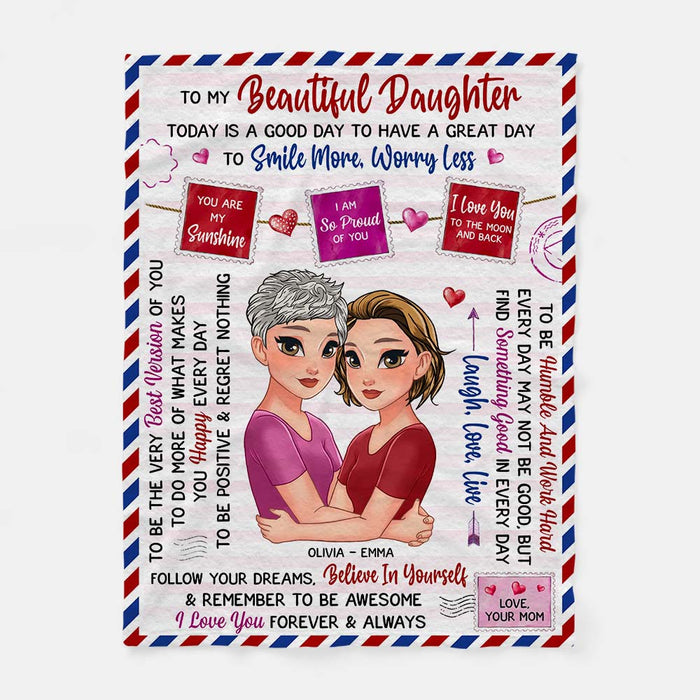 Personalized Daughter Inspirational Today Is A Good Day Blanket 30080 1