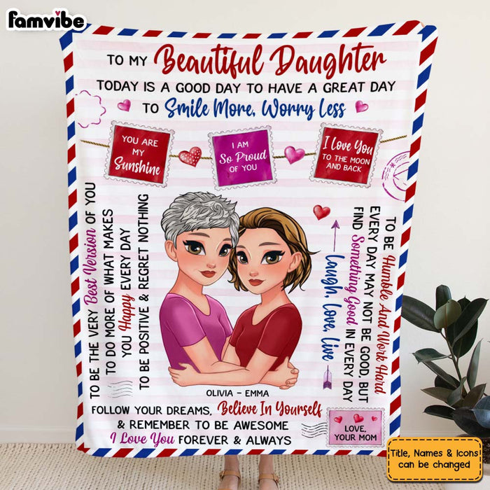 Personalized Daughter Inspirational Today Is A Good Day Blanket 30080 1