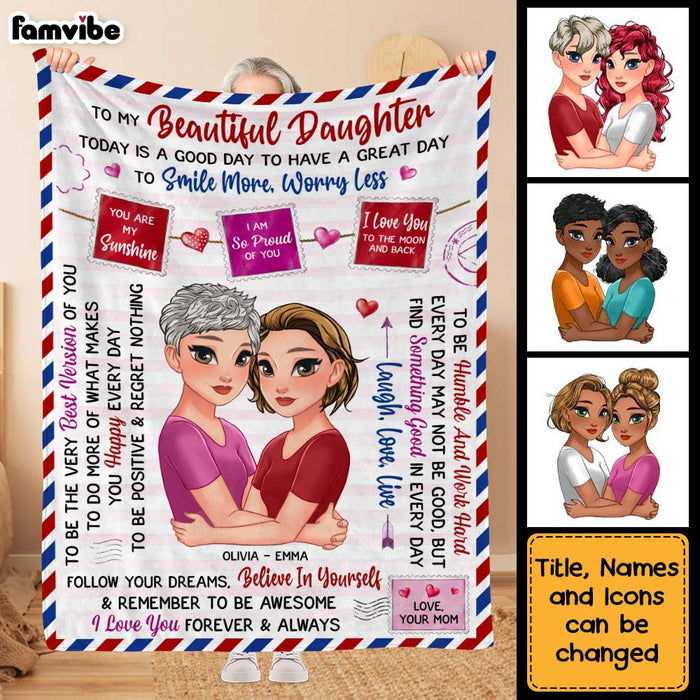 Personalized Daughter Inspirational Today Is A Good Day Blanket 30080 1