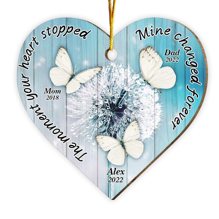 Personalized Memorial Dandelion Gift Butterfly Heart Ornament 30081 1