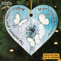 Personalized Memorial Dandelion Gift Butterfly Heart Ornament 30081 thumb 1