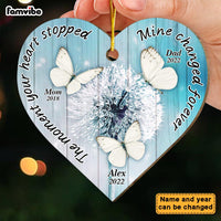 Personalized Memorial Dandelion Gift Butterfly Heart Ornament 30081 thumb 1