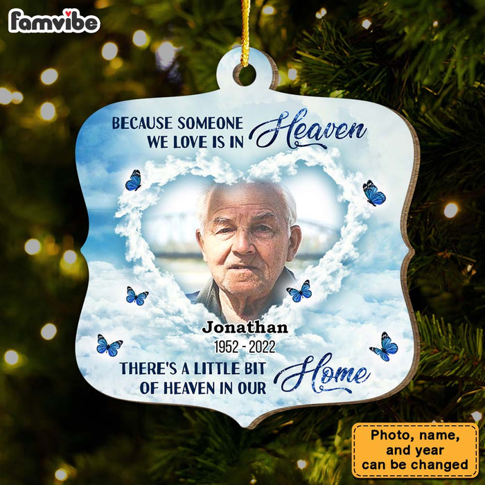 Personalized Memorial Butterfly There's A Little Bit Of Heaven In Our Home Ornament 30087 1